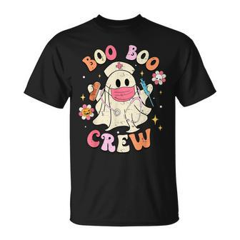Boo Boo Crew Nurse Ghost Retro Halloween Nurse T-Shirt | Mazezy