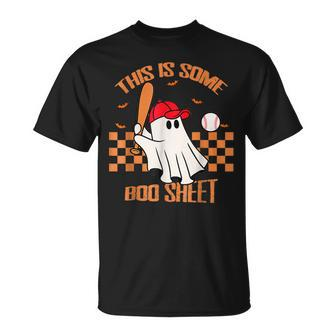 This Is Some Boo Sheet Ghost Playing Baseball Halloween T-Shirt