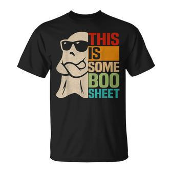 This Is Some Boo Sheet Ghost Retro Halloween Costume T-Shirt - Seseable