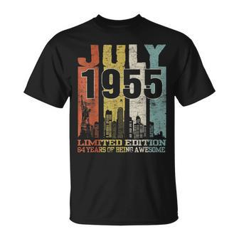 Born In July 1955 64Th Birthday Gift 64 Years Old Unisex T-Shirt | Mazezy