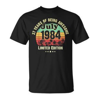 Born In July 1984 37 Year Old Birthday Limited Edition Unisex T-Shirt | Mazezy DE
