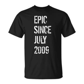 Born In July 2009 Birthday Gift 10 Year Old Unisex T-Shirt | Mazezy
