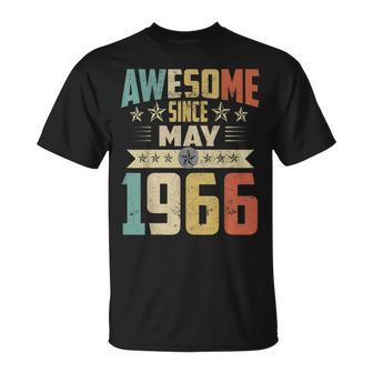 Born In May 1966 Birthday Awesome Since May 1966 Unisex T-Shirt | Mazezy