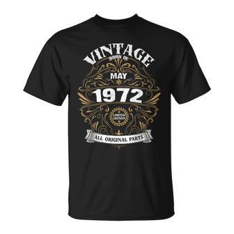 Born In May 1972 Original Parts Vintage May Birthday Unisex T-Shirt | Mazezy