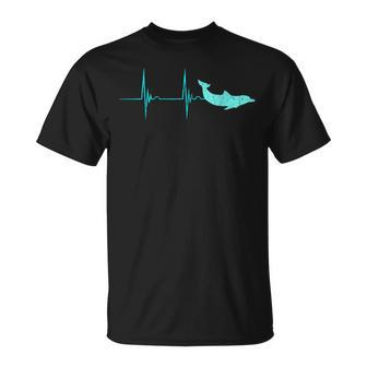 Bottlenose Dolphin Heartbeat Mammals Ekg Pulse Ocean T-Shirt | Mazezy