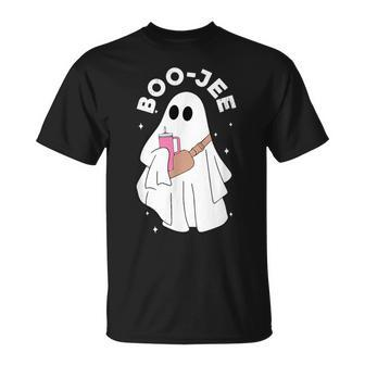 Boujee Boo-Jee Costume Ghost Spooky Season Cute Halloween T-Shirt - Seseable
