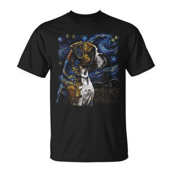 Boxer Dog Starry Night Dogs Lover Graphic T-Shirt - Monsterry AU