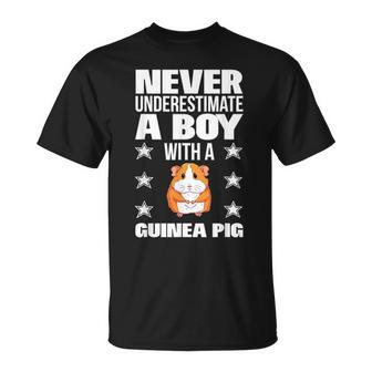 Boys Never Underestimate A Boy With A Guinea Pig T-Shirt - Monsterry DE