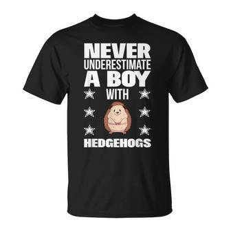 Boys Never Underestimate A Boy With Hedgehogs T-Shirt - Monsterry DE