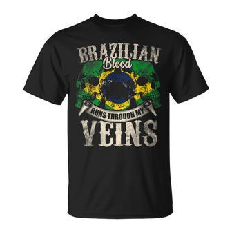 Brazilian Blood Runs Through My Veins T-Shirt - Seseable