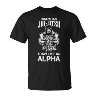 Brazilian Jiu Jitsu Train Like An Alpha Bjj Mix Martial Arts T-Shirt | Mazezy