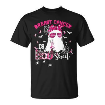 Breast Cancer Is Boo Sheet Cool Ghost Pink Ribbon Halloween T-Shirt - Seseable