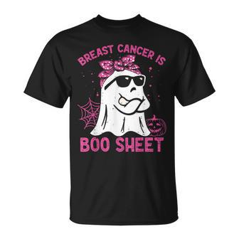 Breast Cancer Is Boo Sheet Breast Cancer Warrior Halloween T-Shirt - Seseable