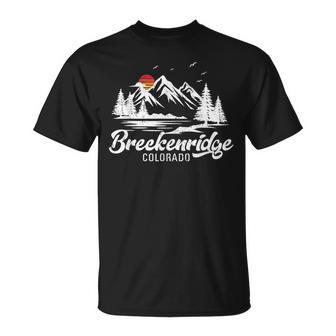 Breckenridge Colorado Vintage Mountain Landscape Unisex T-Shirt | Mazezy
