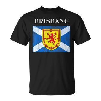 Brisbane Scottish Clan Name Gift Scotland Flag Festival Unisex T-Shirt | Mazezy