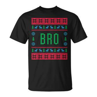 Bro Ugly Christmas Sweater Pjs Matching Family Pajamas T-Shirt - Monsterry DE