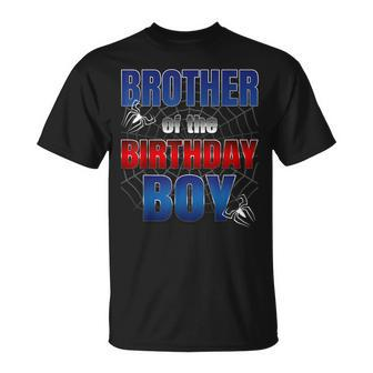 Brother Birthday Boy Spider Web Birthday Party Decorations T-Shirt - Thegiftio UK