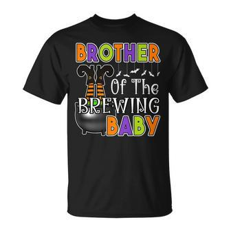 Brother Of Brewing Baby Halloween Theme Baby Shower Spooky T-Shirt | Mazezy