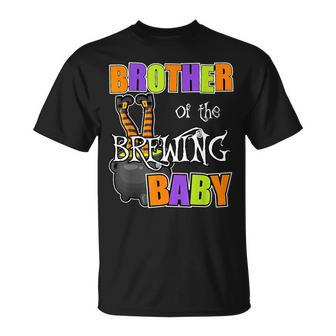 Brother Of Brewing Baby Halloween Theme Baby Shower Spooky T-Shirt - Thegiftio UK