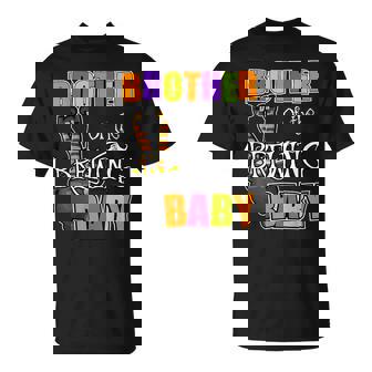 Brother Of Brewing Baby Halloween Theme Baby Shower Spooky T-Shirt - Thegiftio
