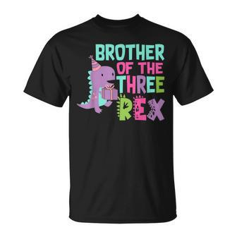 Brother Of The Three Rex Birthday Dinosaur Family Matching Unisex T-Shirt - Monsterry UK