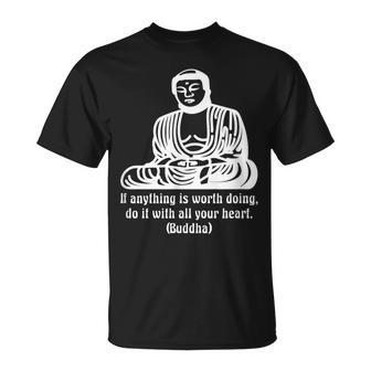 Buddhist Spiritual Buddha Meditation Wise Words Quote T-Shirt | Mazezy