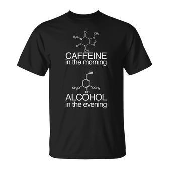 Caffeine Molecule & Alcohol Molecule T T-Shirt - Seseable