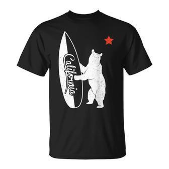 California Republic Surf Bear Vintage Cali T-Shirt | Mazezy