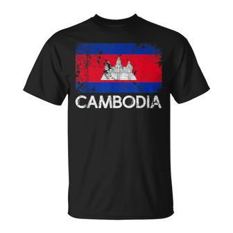 Cambodian Flag Vintage Made In Cambodia T-Shirt | Mazezy