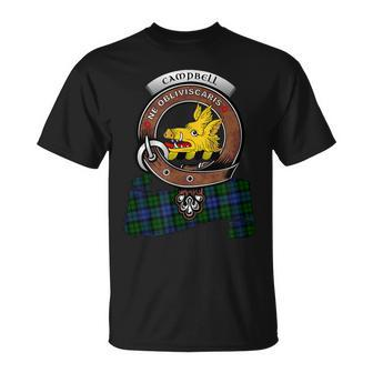 Campbell Scottish Clan Badge & Tartan Unisex T-Shirt | Mazezy