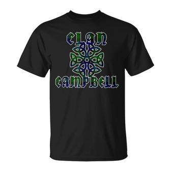 Campbell Scottish Clan Family Name Tartan Knot Campbell Funny Gifts Unisex T-Shirt | Mazezy