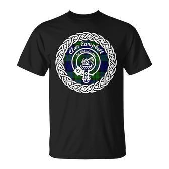 Campbell Surname Last Name Scottish Clan Tartan Badge Crest Funny Last Name Designs Funny Gifts Unisex T-Shirt | Mazezy
