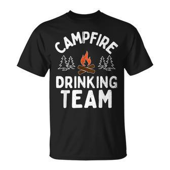 Campfire Drinking Team Camping Lover Camper Mom Camper Girl Unisex T-Shirt | Mazezy