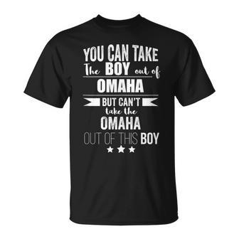 Can Take Boy Out Of Omaha Pride Proud Nebraska Patriotic Unisex T-Shirt | Mazezy