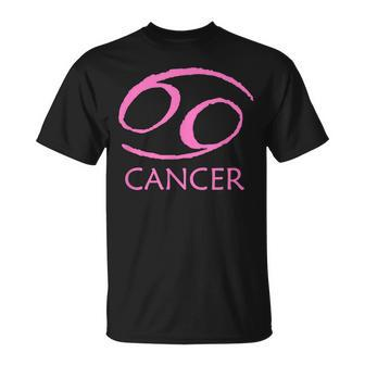 Cancer Zodiac Sign Pink Symbol Stars June July Birthday Gift Unisex T-Shirt | Mazezy CA