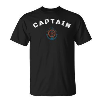 Captain Ships Wheel And Anchor Sailing Boat Unisex T-Shirt | Mazezy