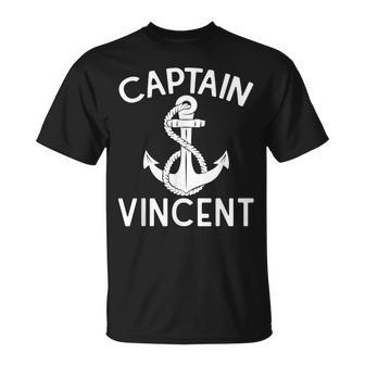 Captain Vincent Yacht Ship Anchor Boating Boat Unisex T-Shirt | Mazezy