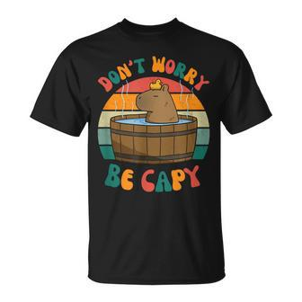 Capybara Dont Worry Be Capy - Cute Retro Capybara Unisex T-Shirt | Mazezy