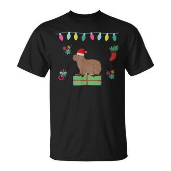 Capybara Santa-Claus Ugly Christmas Sweater Holiday Lover T-Shirt | Mazezy