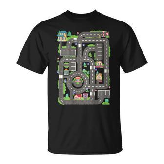 Car Road On Dad Back Fathers Day Play With Son T-Shirt