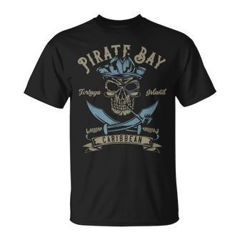 Caribbean Islands Pirate Skull T-Shirt | Mazezy