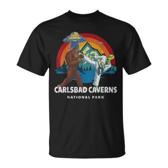 Carlsbad Caverns National Park Bigfoot Alien Vintage Ufo T-Shirt | Mazezy