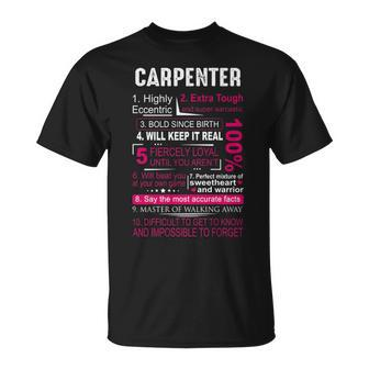 Carpenter Name Gift Carpenter Unisex T-Shirt - Seseable