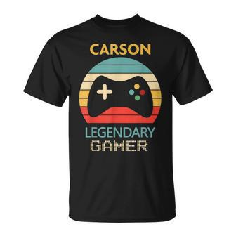 Carson Name Gift Personalized Legendary Gamer Unisex T-Shirt | Mazezy