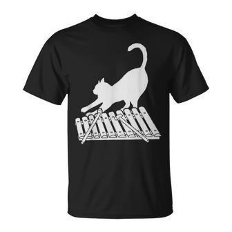 Cat Playing Xylophone Cute Musical T-Shirt | Mazezy