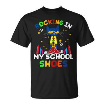 Cat Rocking I N My School Shoes Back To School Cat Lover T-Shirt