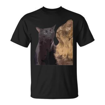 Cat Zoning Out Meme Popular Internet Meme T-Shirt - Monsterry