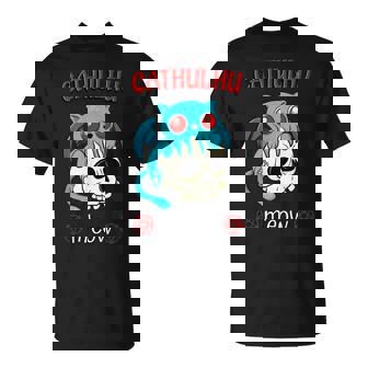 Cathulhu M'eow Cthulhu Cat Horror Kawaii Kitty Kawaii T-Shirt | Mazezy
