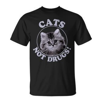 Cats Not Drugs Munchkin British Longhair T-Shirt | Mazezy AU