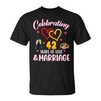 Celebrating 42 Years Of Marriage 42Nd Wedding Anniversary T-Shirt - Monsterry CA